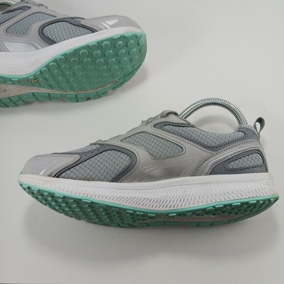 Skechers Go Run Consistant Gray/ turquoise lace up womans running shoe size 7 - Picture 3 of 11
